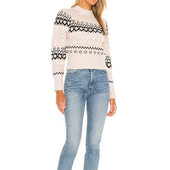 ASTR Maria Fair Isle Sweater In Ivory/black Multi - Picture 4 of 4